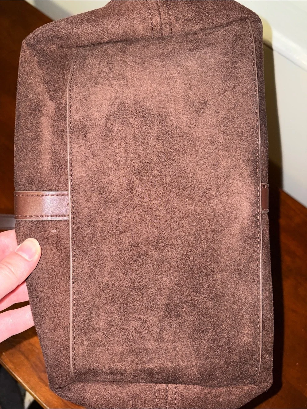 Old Navy Brown Suede Hobo Bag with Dark Brown Strap